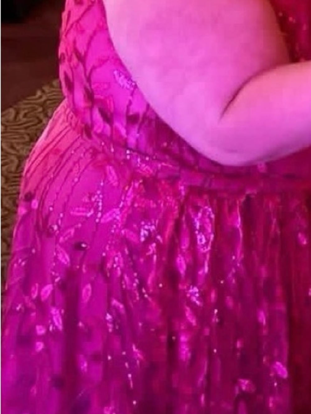 JJs House Vibrant Hot Pink Sequin Prom Dress